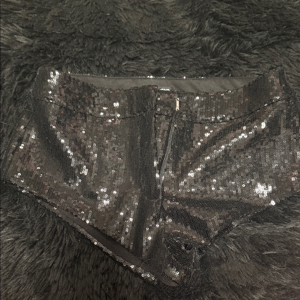 Fashion Nova Black Sequin Shorts